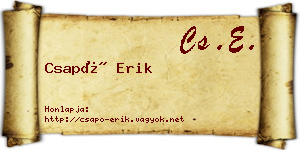 Csapó Erik névjegykártya