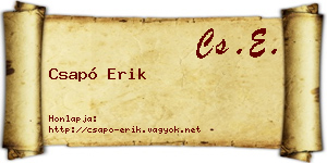 Csapó Erik névjegykártya