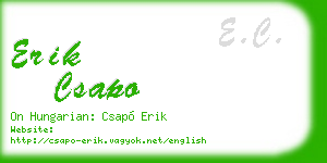erik csapo business card